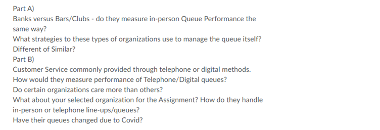 Part A) Banks versus Bars/Clubs - do they measure