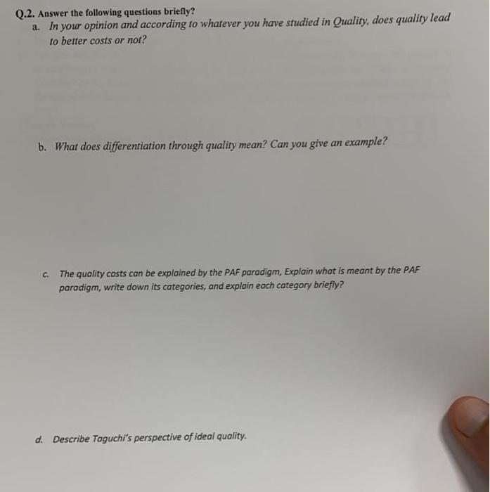 please answer all the question two (A,B,C,D) Q.2.