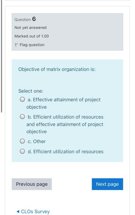 Question 6 Not yet answered Marked out of 1.00 P