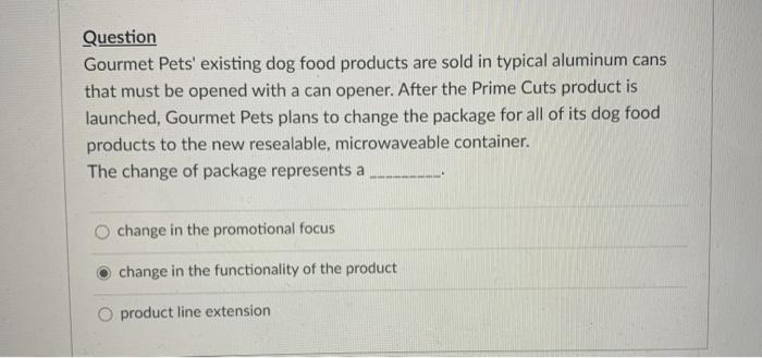Question Gourmet Pets' existing dog food products