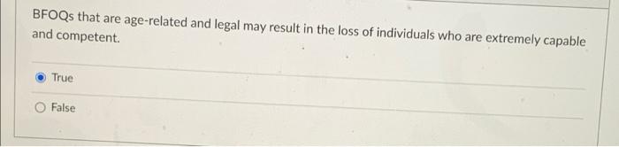 BFOQs that are age-related and legal may result