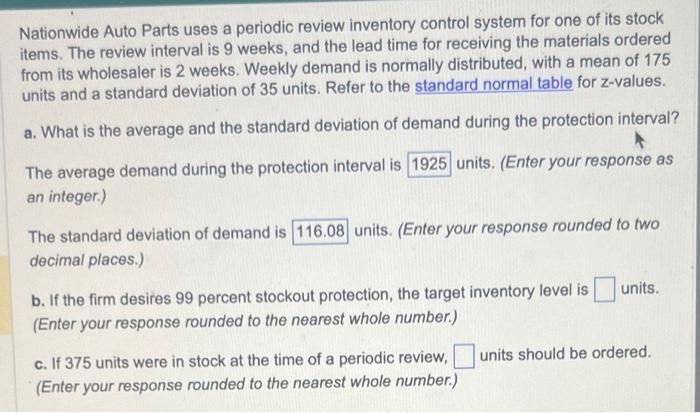Nationwide Auto Parts uses a periodic review