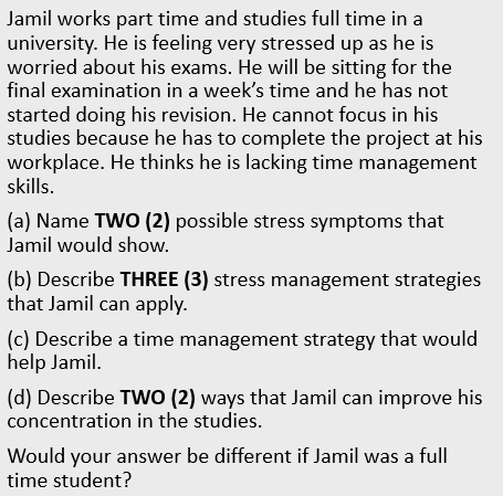 Jamil works part time and studies full time in a