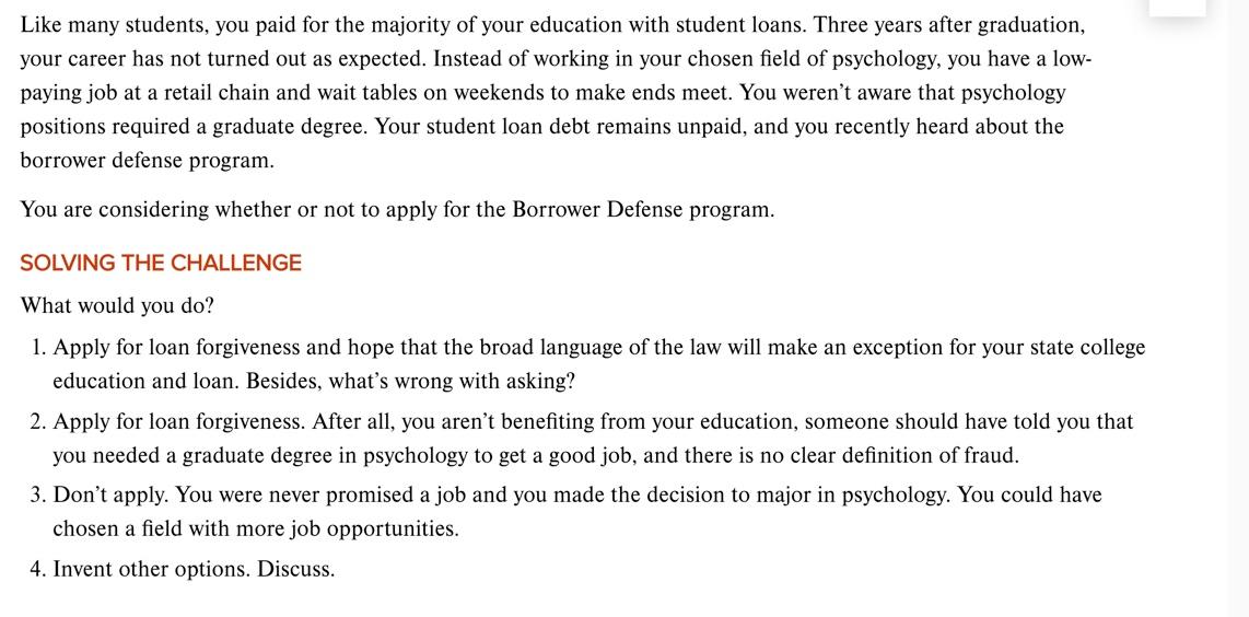 Choose which option you would use to "solve the