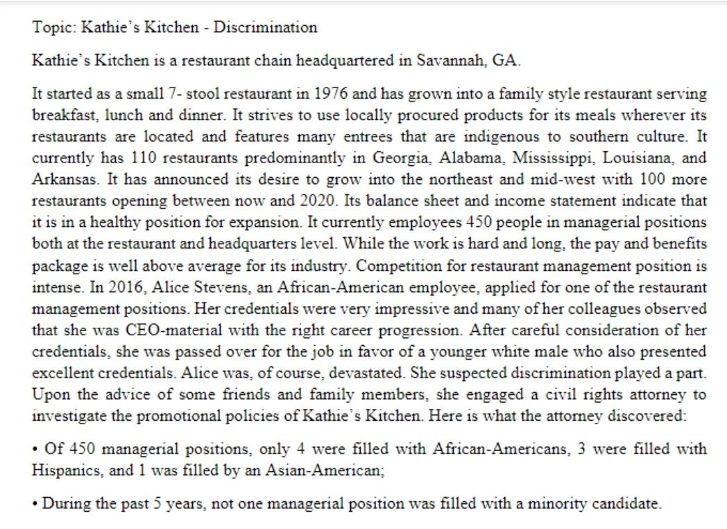 Topic: Kathie's Kitchen - Discrimination Kathie's