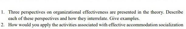 1. Three perspectives on organizational