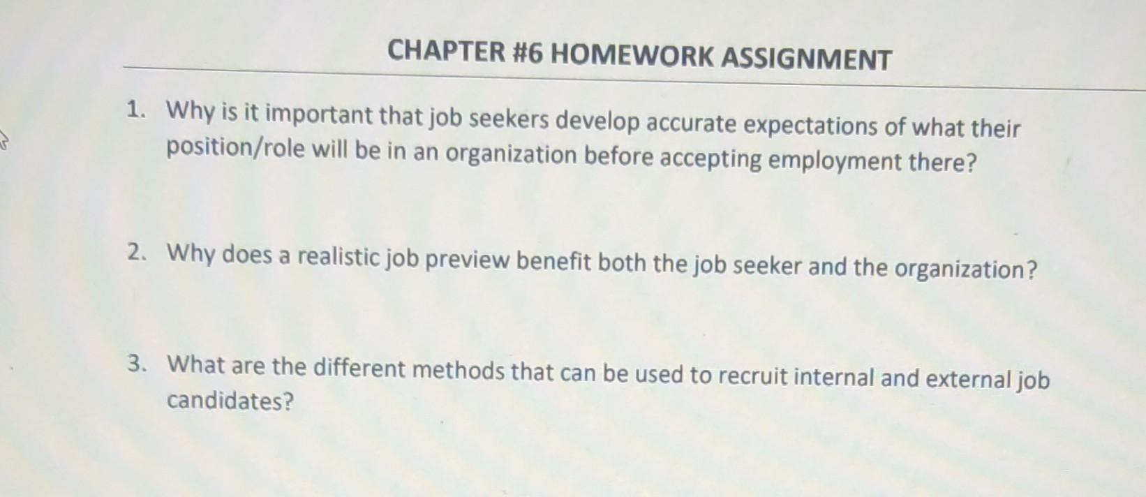 CHAPTER #6 HOMEWORK ASSIGNMENT 1. Why is it