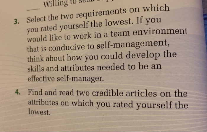 Willing to SULUTT 3. Select the two requirements