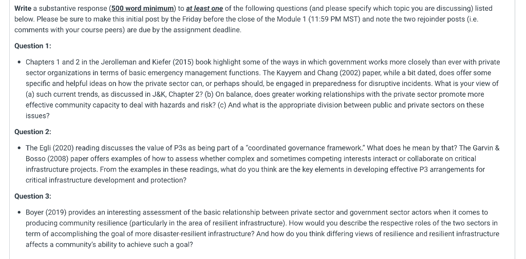 Write a substantive response (500 word minimum)