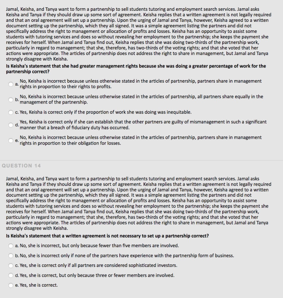 Business Law. Bus216 Please help Jamal, Keisha,