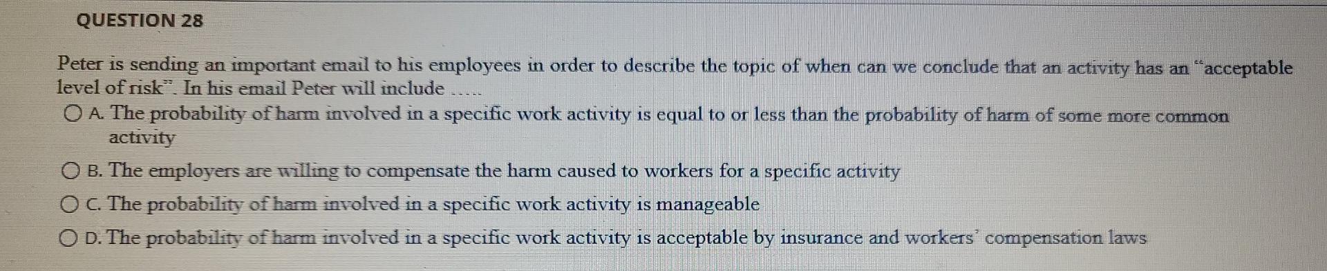 QUESTION 27 Mariam is describing the workplace of