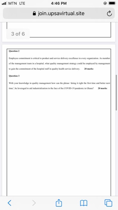 I MIN LTE 4:46 PM join.upsavirtual.site 3 of 6