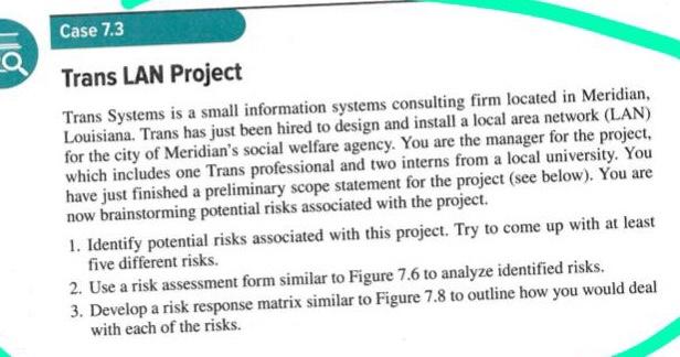 maping Risk mo . PROJECT SCOPE STATEMENT PROJECT