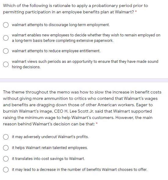 Case Study: Walmart An internal memo sent to