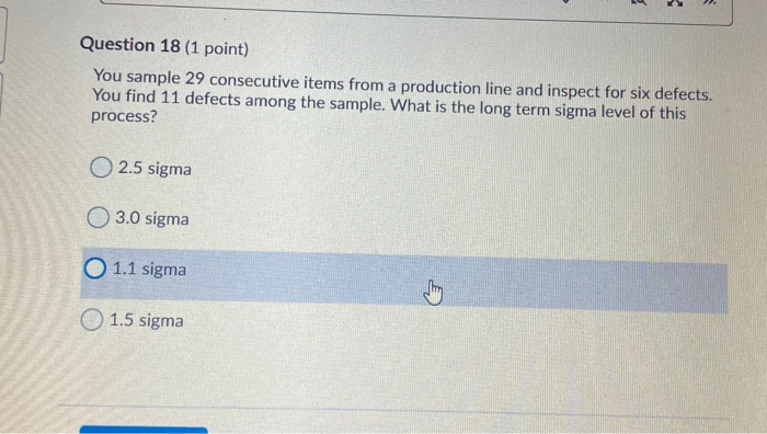 Lu 24 Question 18 (1 point) You sample 29