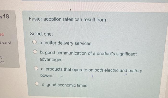 16 Value-based pricing depends on 1 Select one: O
