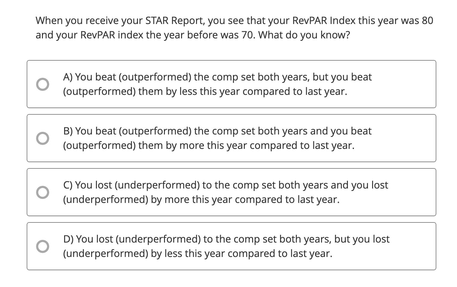 When you receive your STAR Report, you see that
