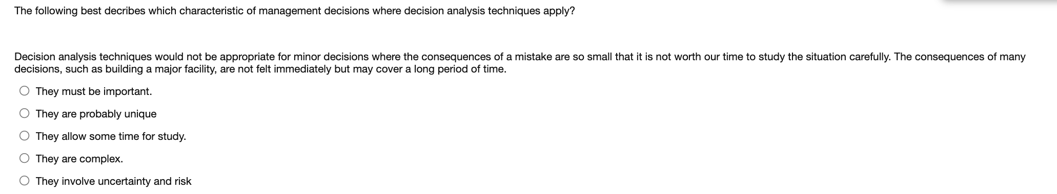 The following best decribes which characteristic