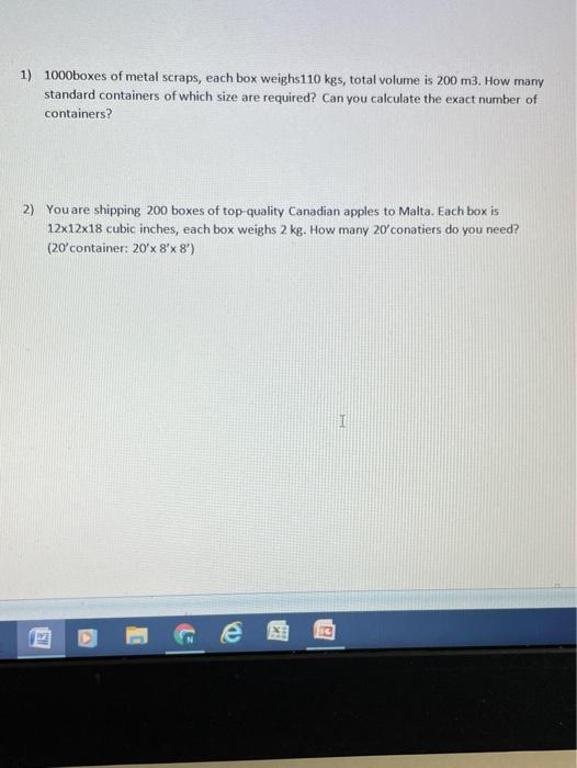 1) 1000boxes of metal scraps, each box weighs110