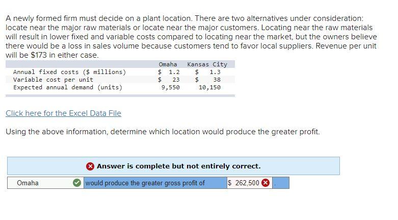 A newly formed firm must decide on a plant