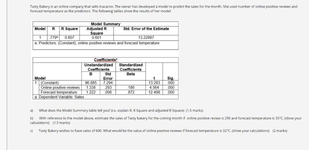 Tasty Bakery is an online company that sells