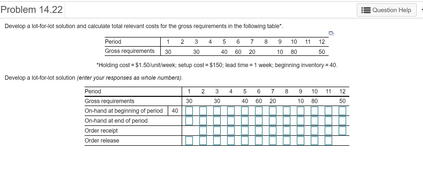 Part B: What is Total Cost? Problem 14.22