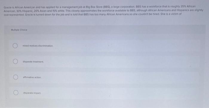 Gracie Is African American and has applied for a