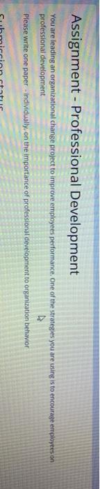 assignment from professional fevelopment course