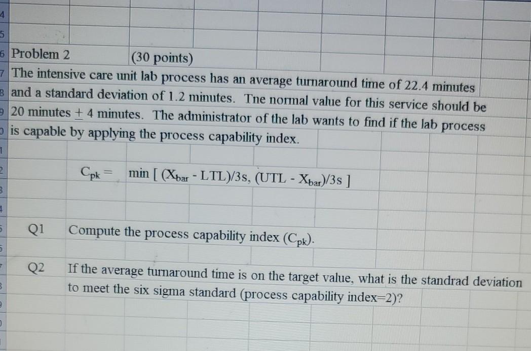 4 5 6 Problem 2 (30 points) 7 The intensive care