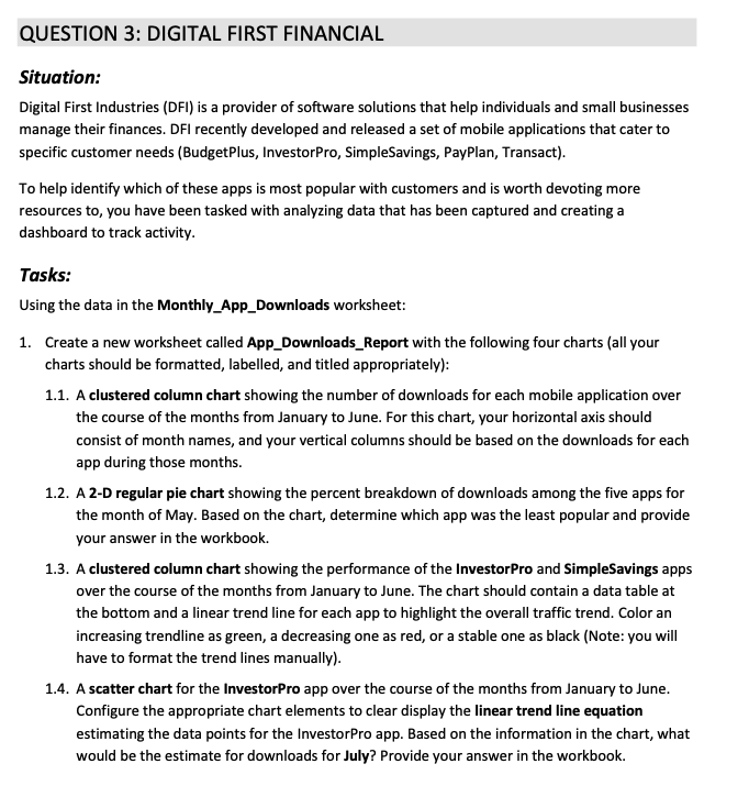 It's an excel question that should be calculated