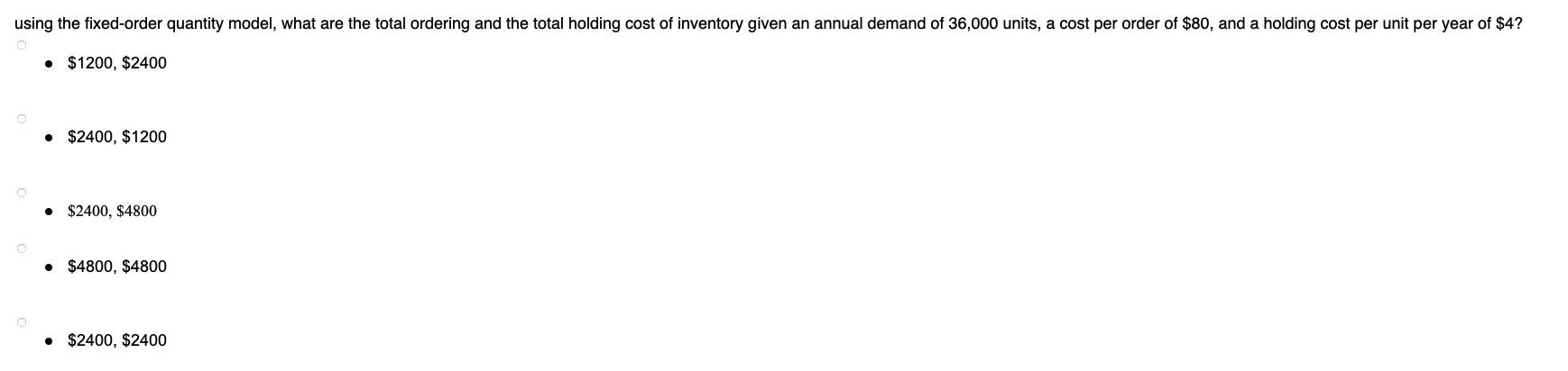 using the fixed-order quantity model, what are