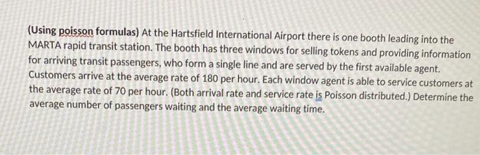 resolve with attached formulas (Using poisson
