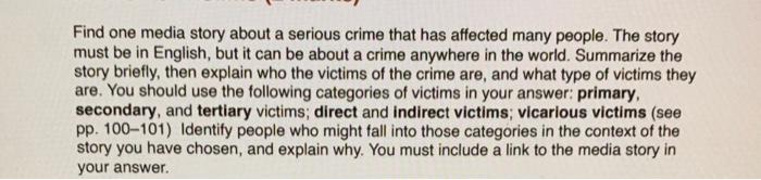 Find one media story about a serious crime that