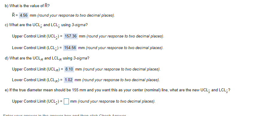 answer part e Sample Size, n 2 3 4 5 6 7 8 9 10