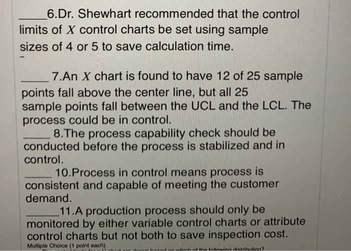 quality engineering control true / false ( why