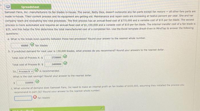 need help with part c Spreadsheet Samoset Fans,