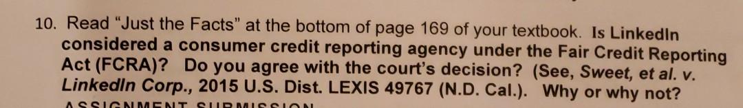 10. Read "Just the Facts" at the bottom of page