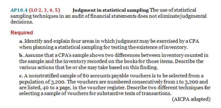 AP10.4 (LO 2,3,4,5) Judgment in statistical