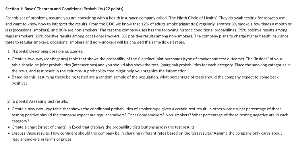 Section 1: Bayes' Theorem and Conditional