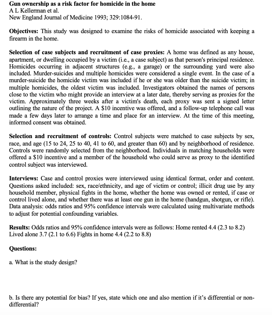 Gun ownership as a risk factor for homicide in
