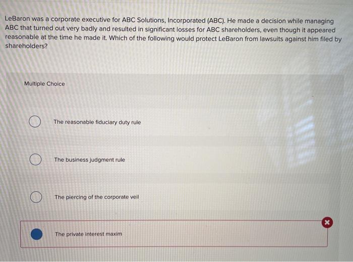 LeBaron was a corporate executive for ABC