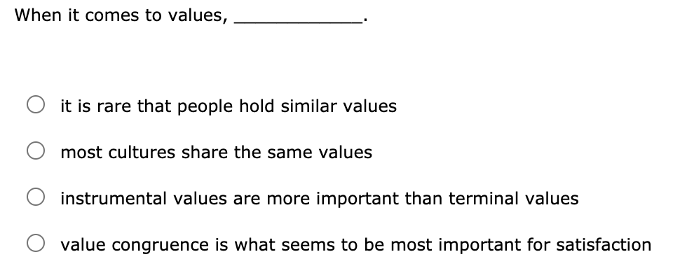 When it comes to values, O it is rare that people