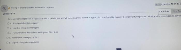 4 Movine to another question will save this