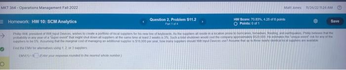 MKT 364 - Dperations Management Fall 2022 Mart