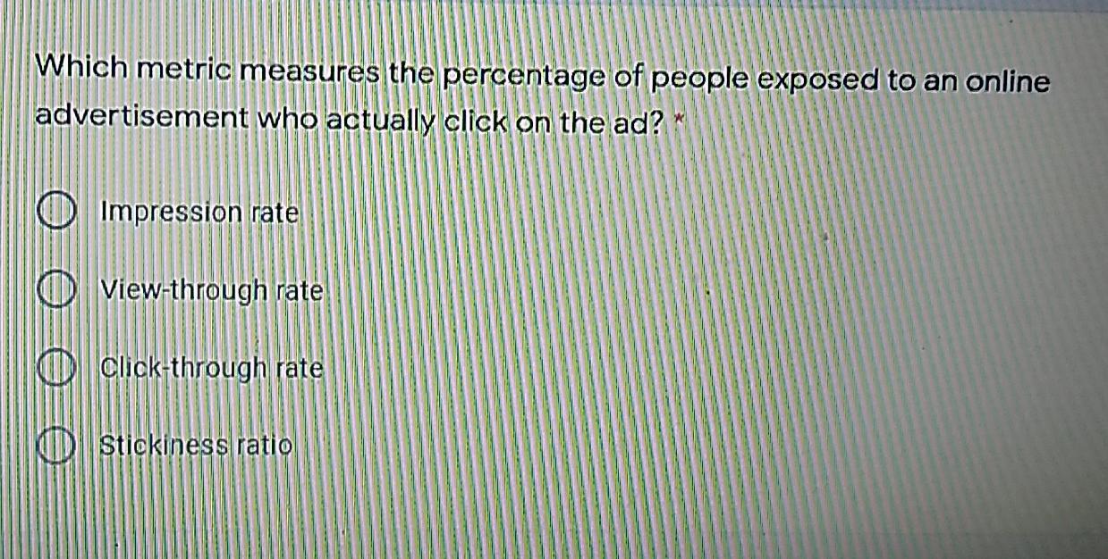 Which metric measures the percentage of people