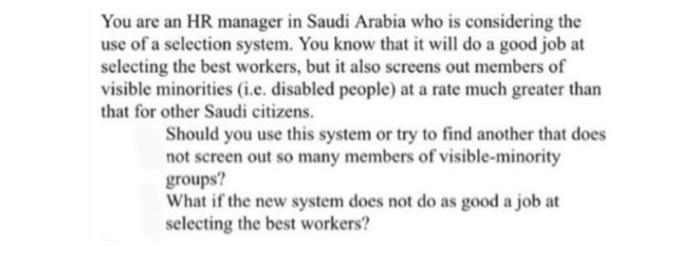 500 words You are an HR manager in Saudi Arabia