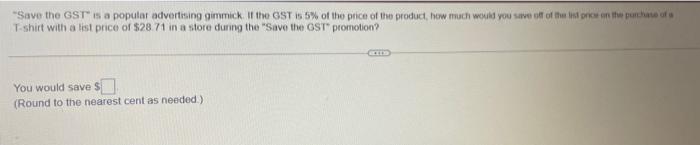 "Save the GST is a popular advertising gimmick.