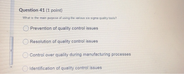 Question 41 (1 point) What is the main purpose of
