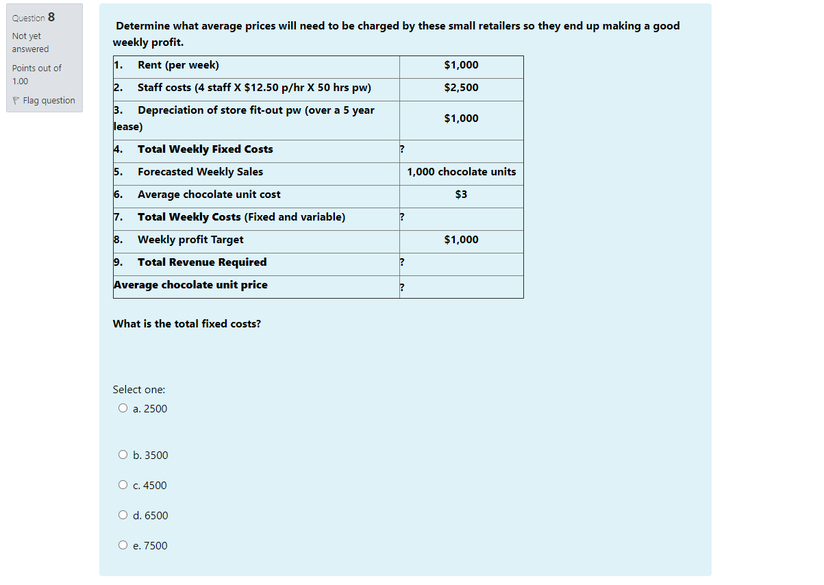 undefined Question 8 Not yet answered Points out