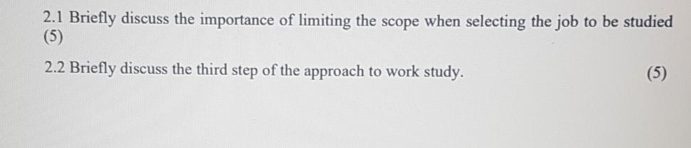 2.1 Briefly discuss the importance of limiting